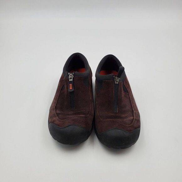 Lands End Sneakers Size 6 B Women Brown Suede Zip Close - Picture 2 of 10